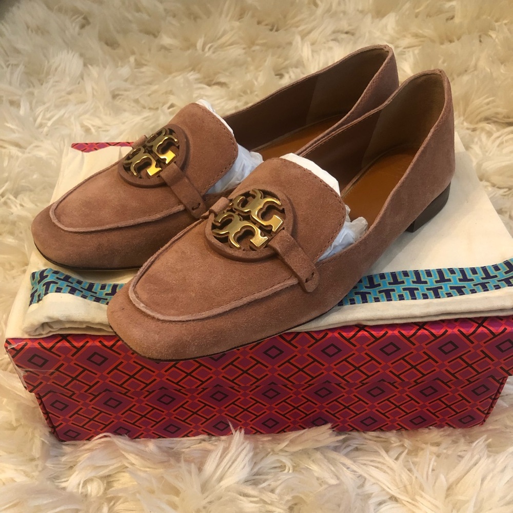 NEW Tory Burch Miller Metal Suede Loafers NEW